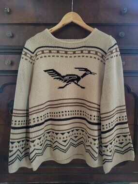 Cotton & Rye Putfitters Roadrunner Knit Sweater XL Tan Desert Chic Southwestern